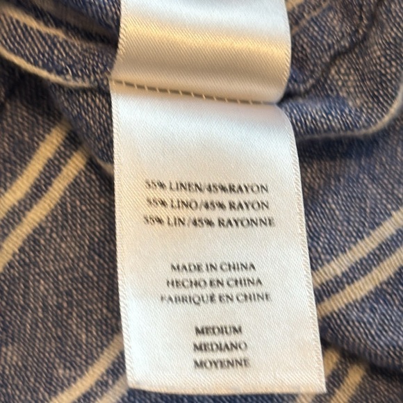 Rails Lucca Linen Blend Mini Dress Ramona Stripe (Blue/White) Size Medium - Picture 10 of 11